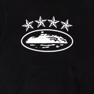 Corteiz 4Starz Alcatraz Black Hoodie