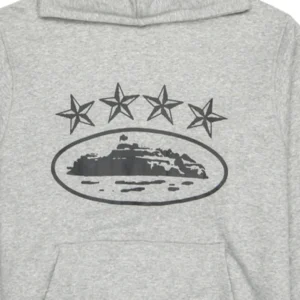 Corteiz 4Starz Alcatraz Grey Hoodie