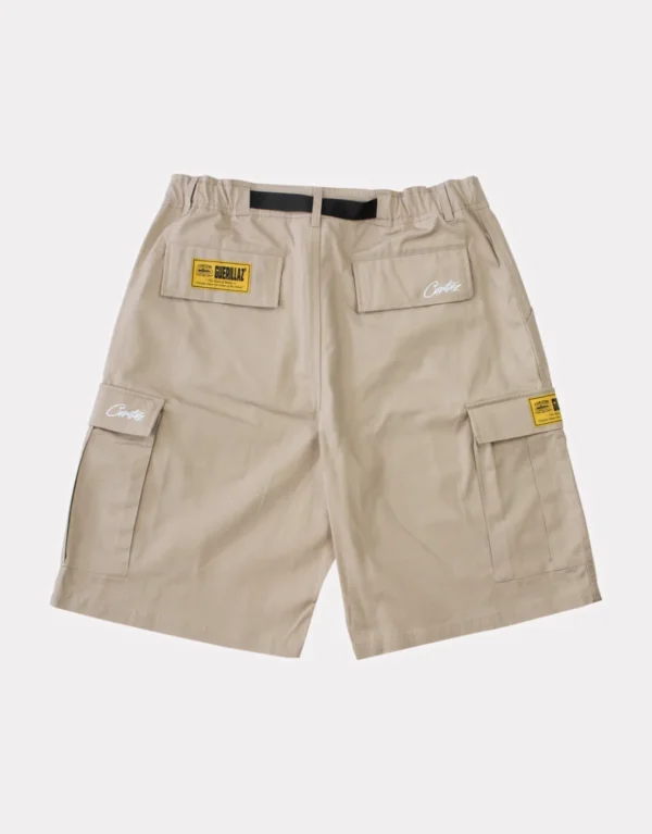 Corteiz Alcatraz Cargo Shorts Beige