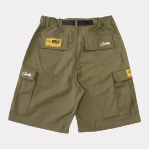 Corteiz Alcatraz Cargo Shorts Khaki Green