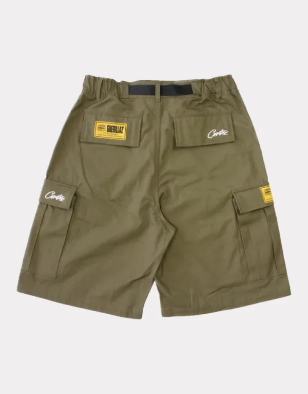 Corteiz Alcatraz Cargo Shorts Khaki Green