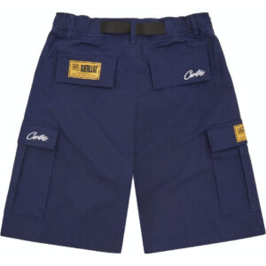 Corteiz Alcatraz Cargo Shorts in Navy