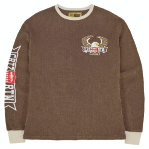 Corteiz Dipset Waffle Longsleeve Sweatshirt in Washed Brown