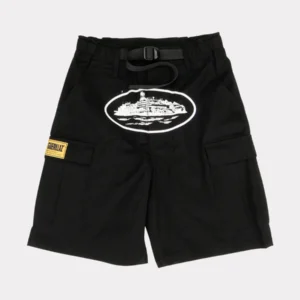 Corteiz Guerillaz Cargo Shorts Black