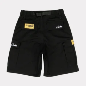 Corteiz Guerillaz Cargo Shorts Black