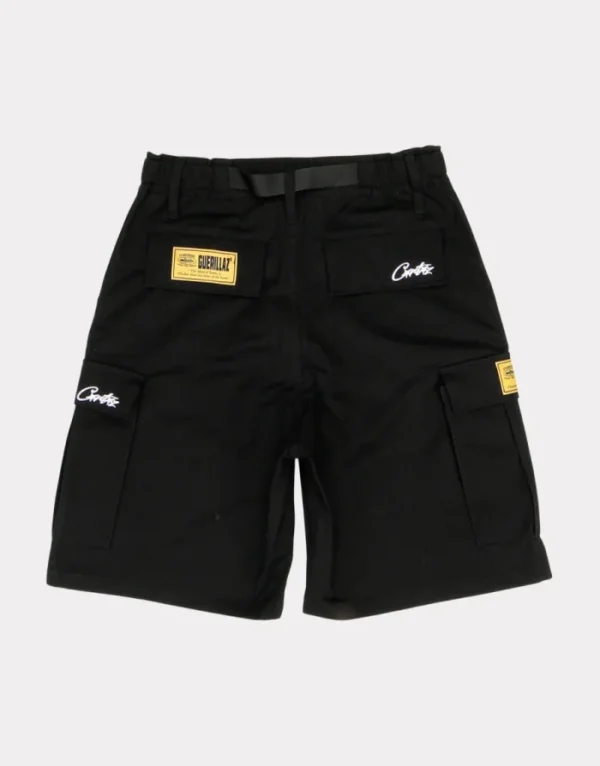 Corteiz Guerillaz Cargo Shorts Black