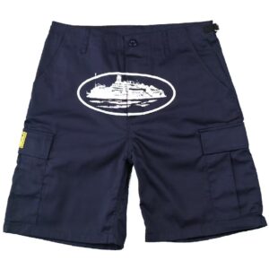 Corteiz Guerillaz Shorts in Navy Blue