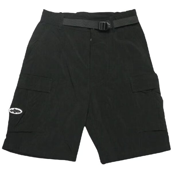 Corteiz Nylon Cargo Black Shorts