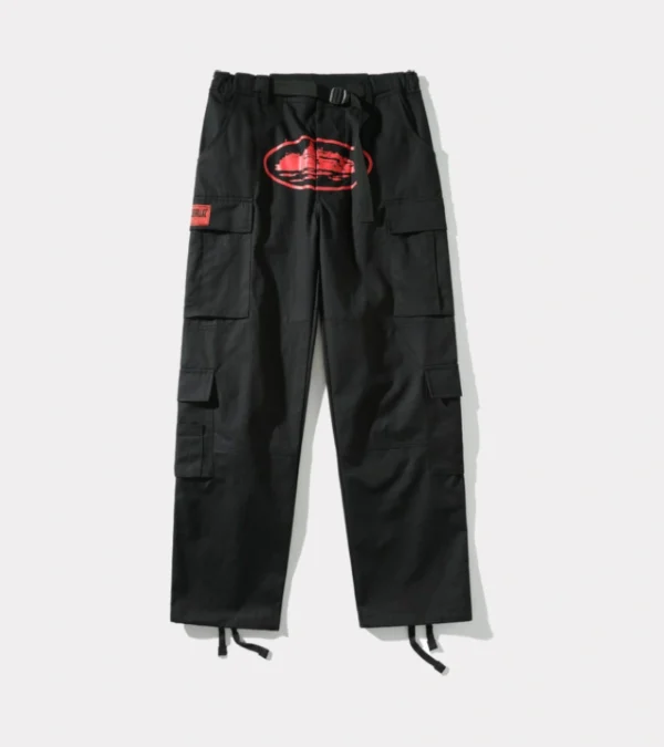 Corteiz Purp Guerillaz Cargos Red logo