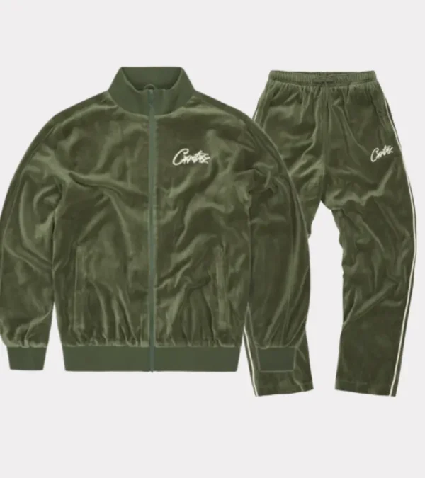 Corteiz VVS Velour Tracksuit Green