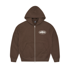 ISLAND PUFF PRINT ZIP HOODIE [BROWN]