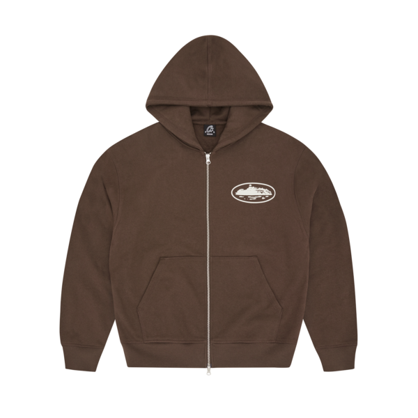 ISLAND PUFF PRINT ZIP HOODIE [BROWN]