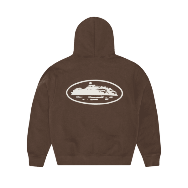 ISLAND PUFF PRINT ZIP HOODIE [BROWN]